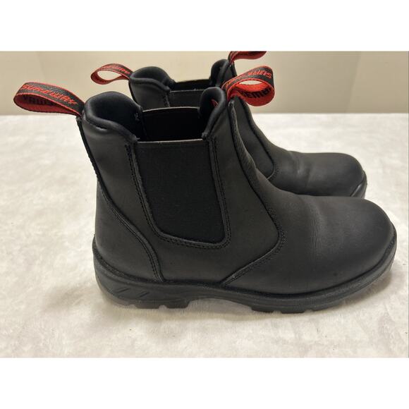 Sureway Boots Men’s Size 8.5 Black Leather Pull On Work Boots Ankle Non Slip - Picture 2 of 9